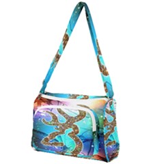 Browning Deer Glitter Galaxy Front Pocket Crossbody Bag by artworkshop