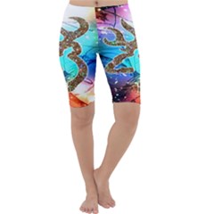 Browning Deer Glitter Galaxy Cropped Leggings  by artworkshop