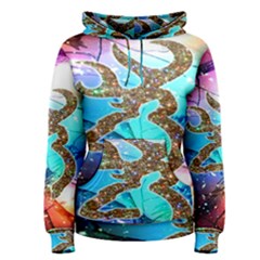 Browning Deer Glitter Galaxy Women s Pullover Hoodie by artworkshop