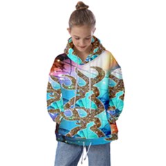 Browning Deer Glitter Galaxy Kids  Oversized Hoodie