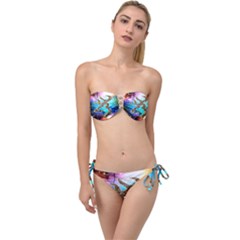 Browning Deer Glitter Galaxy Twist Bandeau Bikini Set by artworkshop