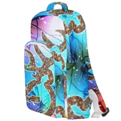 Browning Deer Glitter Galaxy Double Compartment Backpack by artworkshop