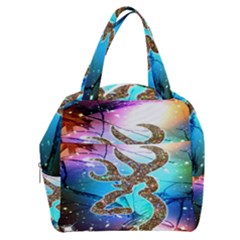 Browning Deer Glitter Galaxy Boxy Hand Bag by artworkshop