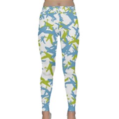 Birds Silhouette Motif Random Pattern Classic Yoga Leggings by dflcprintsclothing