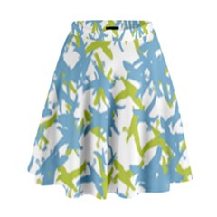 Birds Silhouette Motif Random Pattern High Waist Skirt by dflcprintsclothing