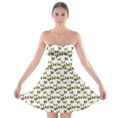 Moths Photos Motif Pattern Strapless Bra Top Dress by dflcprintsclothing