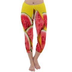 Watermelon Capri Winter Leggings  by artworkshop