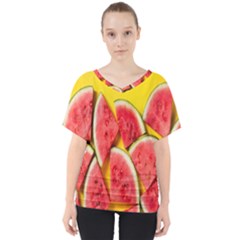 Watermelon V-neck Dolman Drape Top by artworkshop