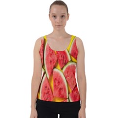 Watermelon Velvet Tank Top by artworkshop