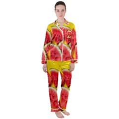 Watermelon Satin Long Sleeve Pajamas Set