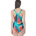 Watermelon Blue Background One Piece Swimsuit View2