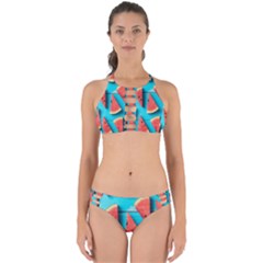 Watermelon Blue Background Perfectly Cut Out Bikini Set by artworkshop