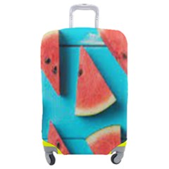 Watermelon Blue Background Luggage Cover (medium) by artworkshop