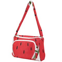 Watermelon Pillow Fluffy Front Pocket Crossbody Bag by artworkshop
