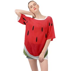 Watermelon Pillow Fluffy Oversized Chiffon Top by artworkshop