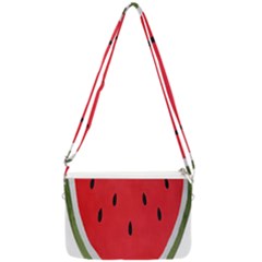 Watermelon Pillow Fluffy Double Gusset Crossbody Bag by artworkshop