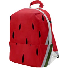 Watermelon Pillow Fluffy Zip Up Backpack by artworkshop