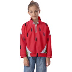 Watermelon Pillow Fluffy Kids  Half Zip Hoodie by artworkshop