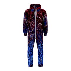 Autumn Fractal Forest Background Hooded Jumpsuit (kids)