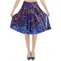 Autumn Fractal Forest Background Flared Midi Skirt by Amaryn4rt