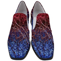 Autumn Fractal Forest Background Women Slip On Heel Loafers by Amaryn4rt