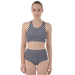 Black And White Checkerboard Background Board Checker Racer Back Bikini Set by Amaryn4rt