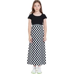 Black And White Checkerboard Background Board Checker Kids  Flared Maxi Skirt