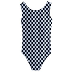Black And White Checkerboard Background Board Checker Kids  Cut-out Back One Piece Swimsuit by Amaryn4rt