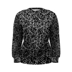 Dark Black And White Floral Pattern Women s Sweatshirt by dflcprintsclothing