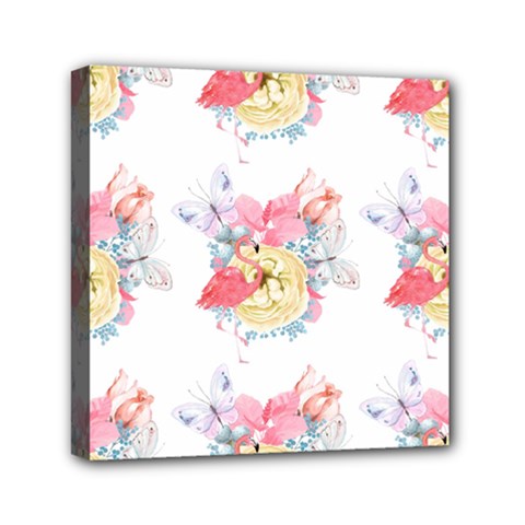 Flamingos Mini Canvas 6  X 6  (stretched) by Sparkle