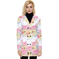 Flamingos Button Up Hooded Coat  by Sparkle