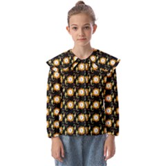 Flowers Pattern Kids  Peter Pan Collar Blouse