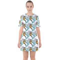 Birds Sixties Short Sleeve Mini Dress