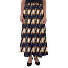 Flowers Pattern Flared Maxi Skirt by Sparkle