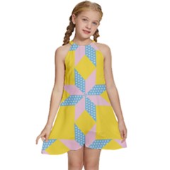 Geometry Kids  Halter Collar Waist Tie Chiffon Dress by Sparkle