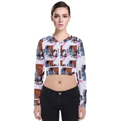 Modern Art Long Sleeve Zip Up Bomber Jacket by Sparkle