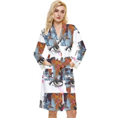 Modern Art Long Sleeve Velour Robe by Sparkle