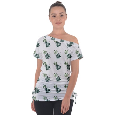 Tropical Off Shoulder Tie-up Tee by Sparkle