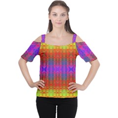 Electric Sunset Cutout Shoulder Tee