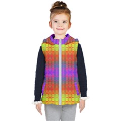 Electric Sunset Kids  Hooded Puffer Vest by Thespacecampers