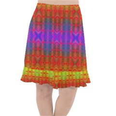 Electric Sunset Fishtail Chiffon Skirt