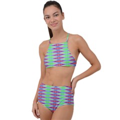 Electro Stripe High Waist Tankini Set by Thespacecampers