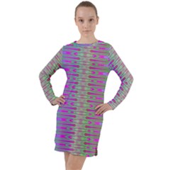 Glitch Machine Long Sleeve Hoodie Dress by Thespacecampers