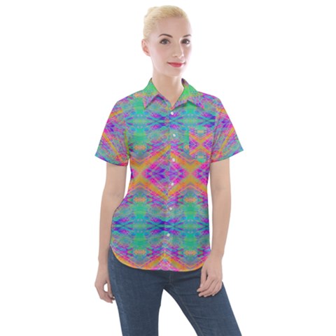 Hippie Dippie Women s Short Sleeve Pocket Shirt by Thespacecampers