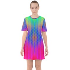 Intoxicating Rainbows Sixties Short Sleeve Mini Dress by Thespacecampers