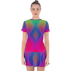 Intoxicating Rainbows Drop Hem Mini Chiffon Dress by Thespacecampers