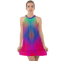 Intoxicating Rainbows Halter Tie Back Chiffon Dress by Thespacecampers