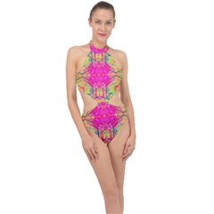 Kaleidoscopic Fun Halter Side Cut Swimsuit by Thespacecampers