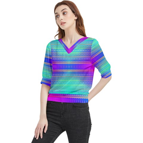 Liquid Lens Quarter Sleeve Blouse by Thespacecampers