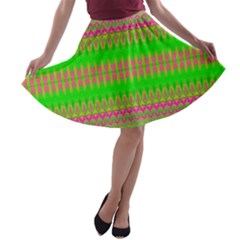 Neon Hopes A-line Skater Skirt by Thespacecampers